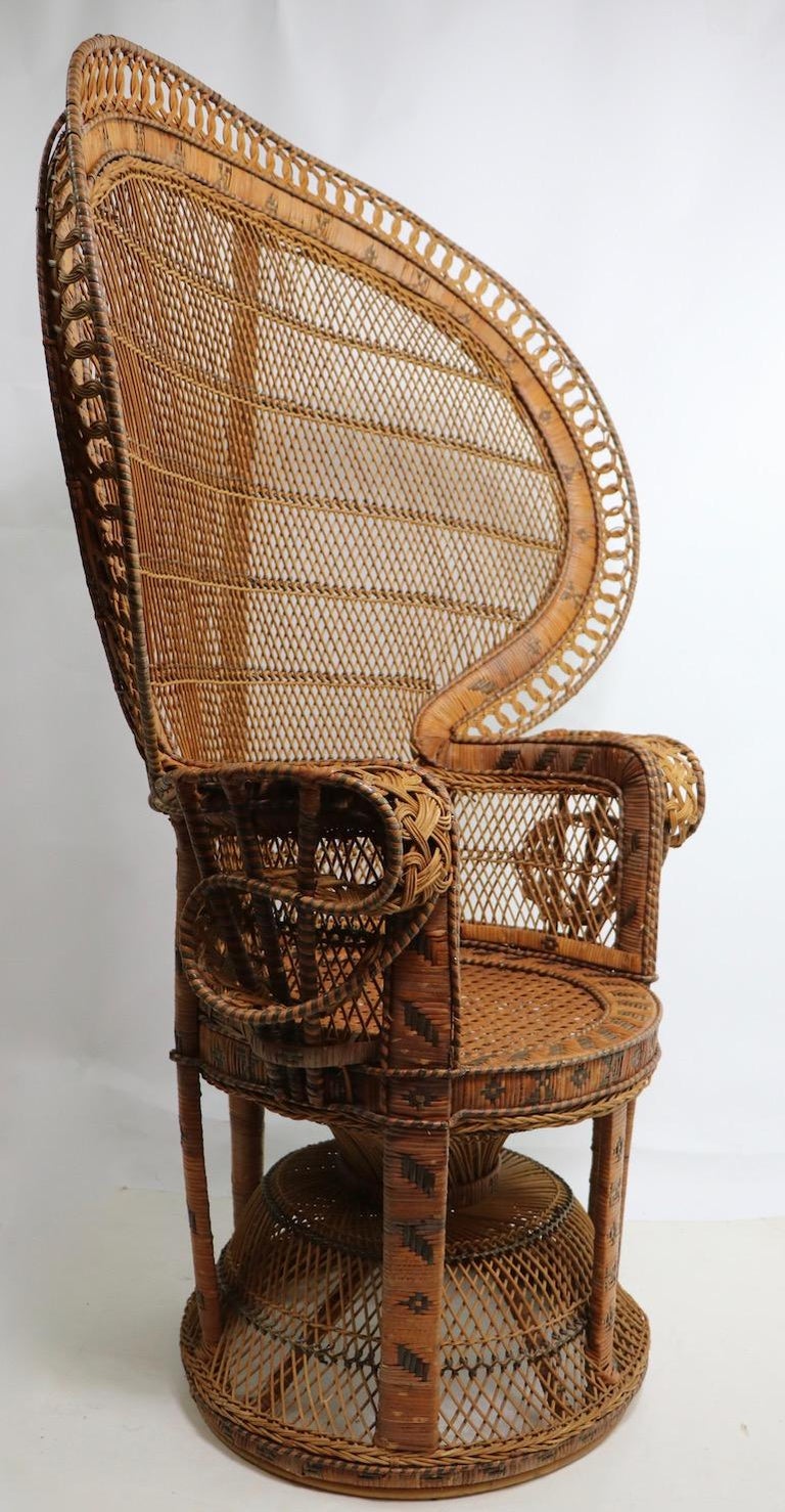 Rattan Wicker Emanuelle Peacock Chair at 1stDibs