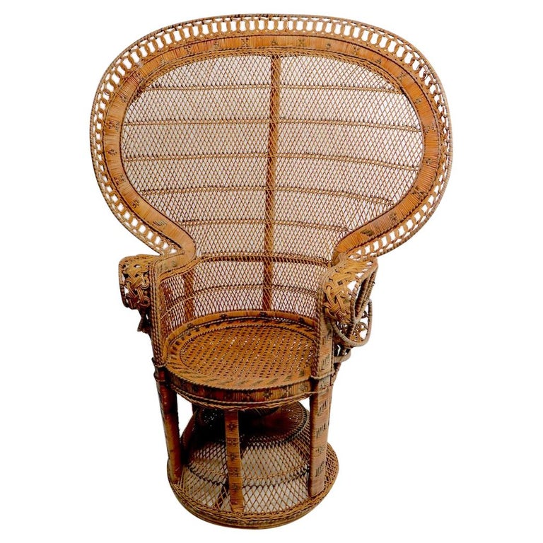 Rattan Wicker Emanuelle Peacock Chair For Sale At 1stdibs