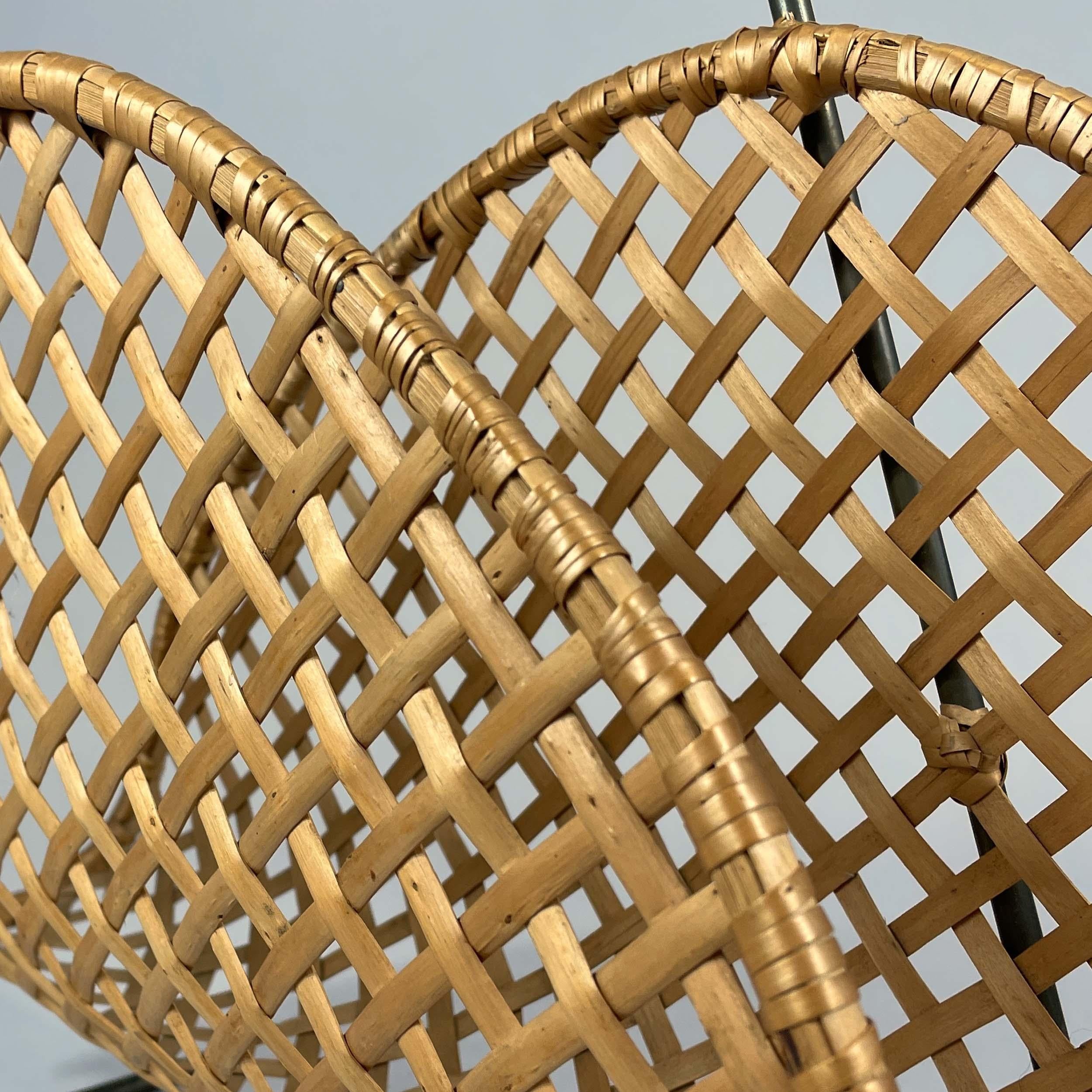 Ottone Portariviste in vimini e rattan, Austria, anni '50 in vendita