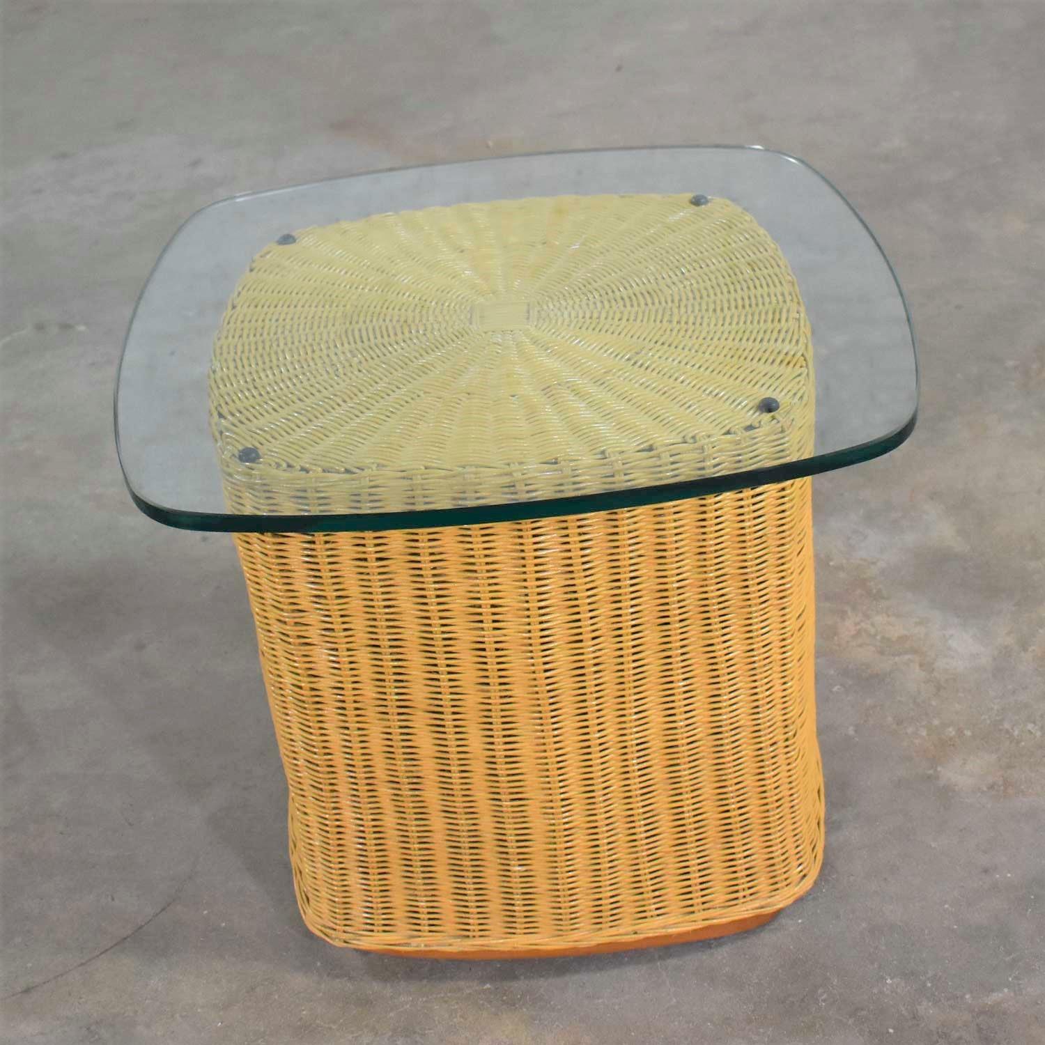 modern rattan side table