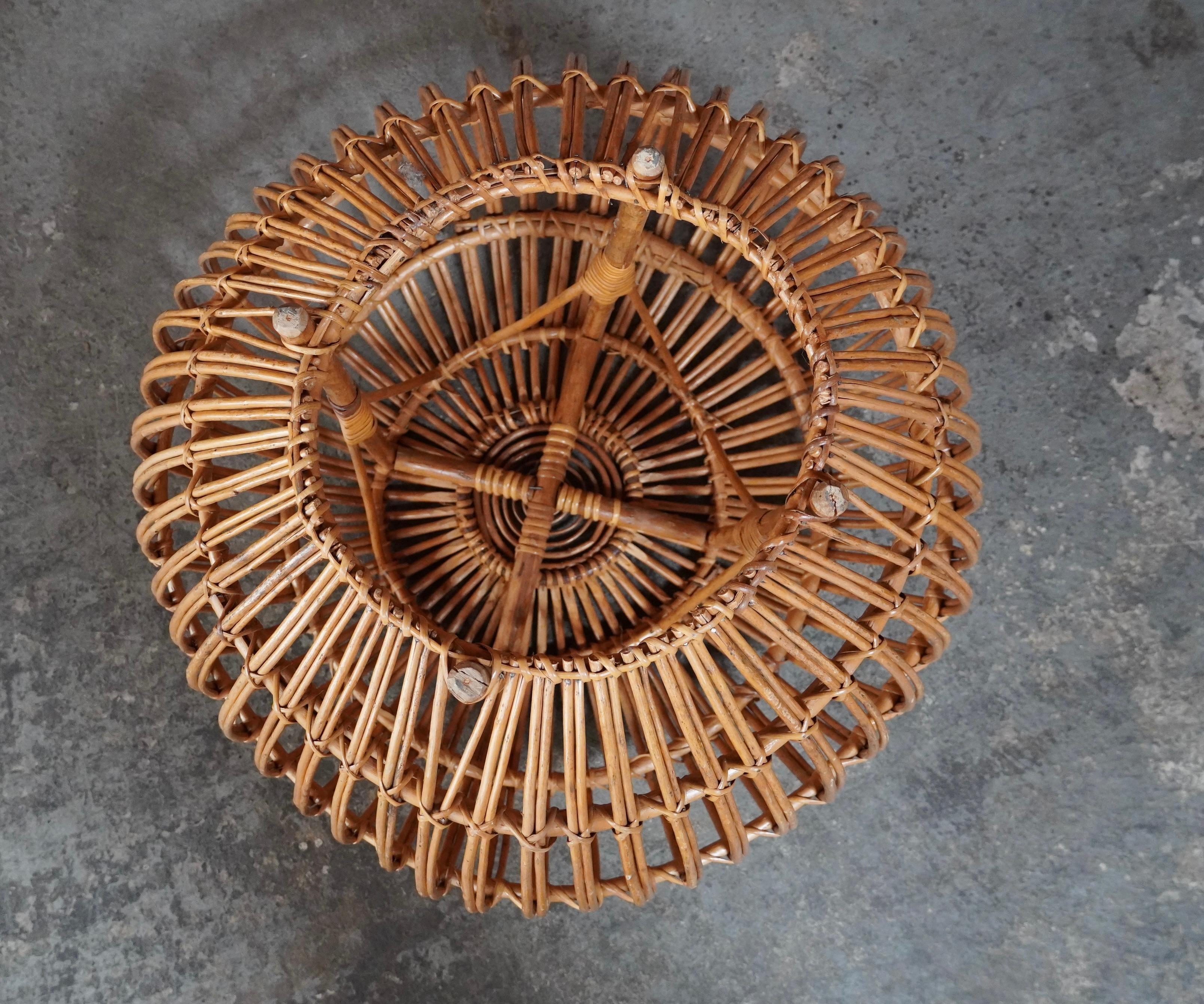 Rattan / Wicker Ottoman attributed to Franco Albini For Sale 1