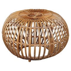Rattan / Wicker Ottoman attributed to Franco Albini