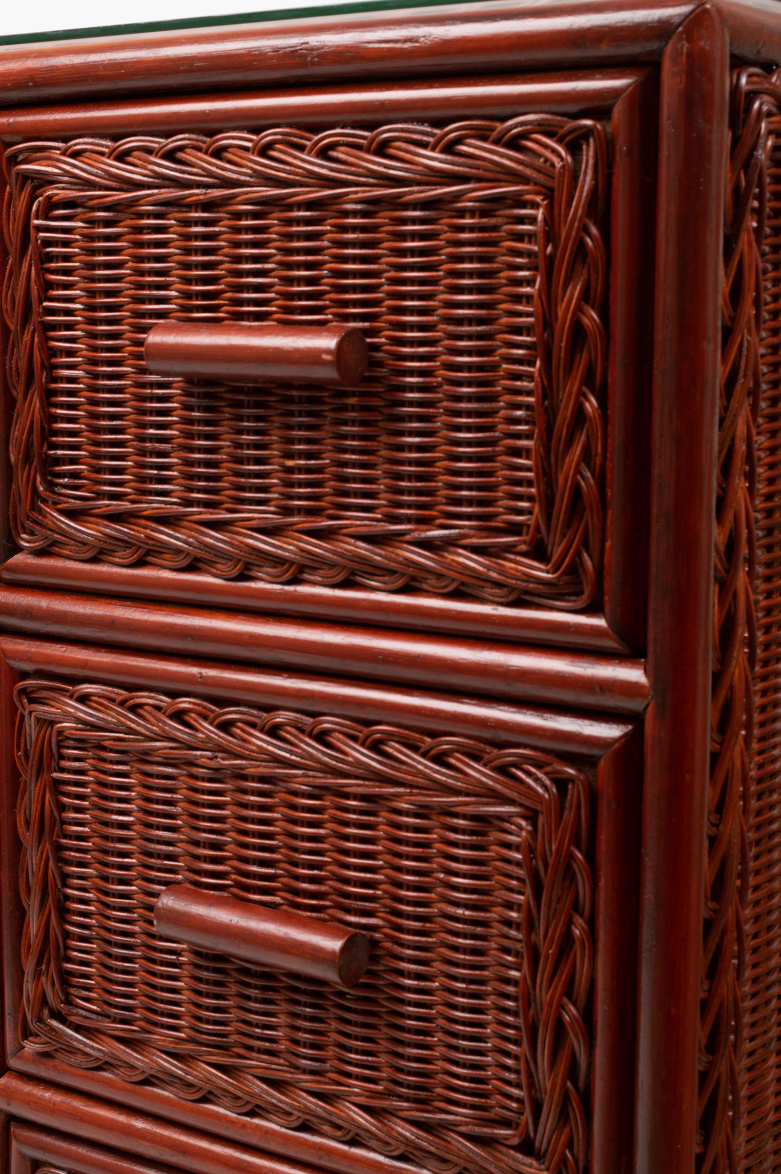 Scrivania a piedistallo in vimini di rattan, Spagna, circa 1980 In condizioni buone in vendita a London, GB