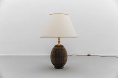 Rattan Wicker Table Lamp, 1960s Italy