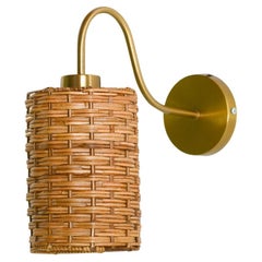 Used Rattan wicker wall sconce