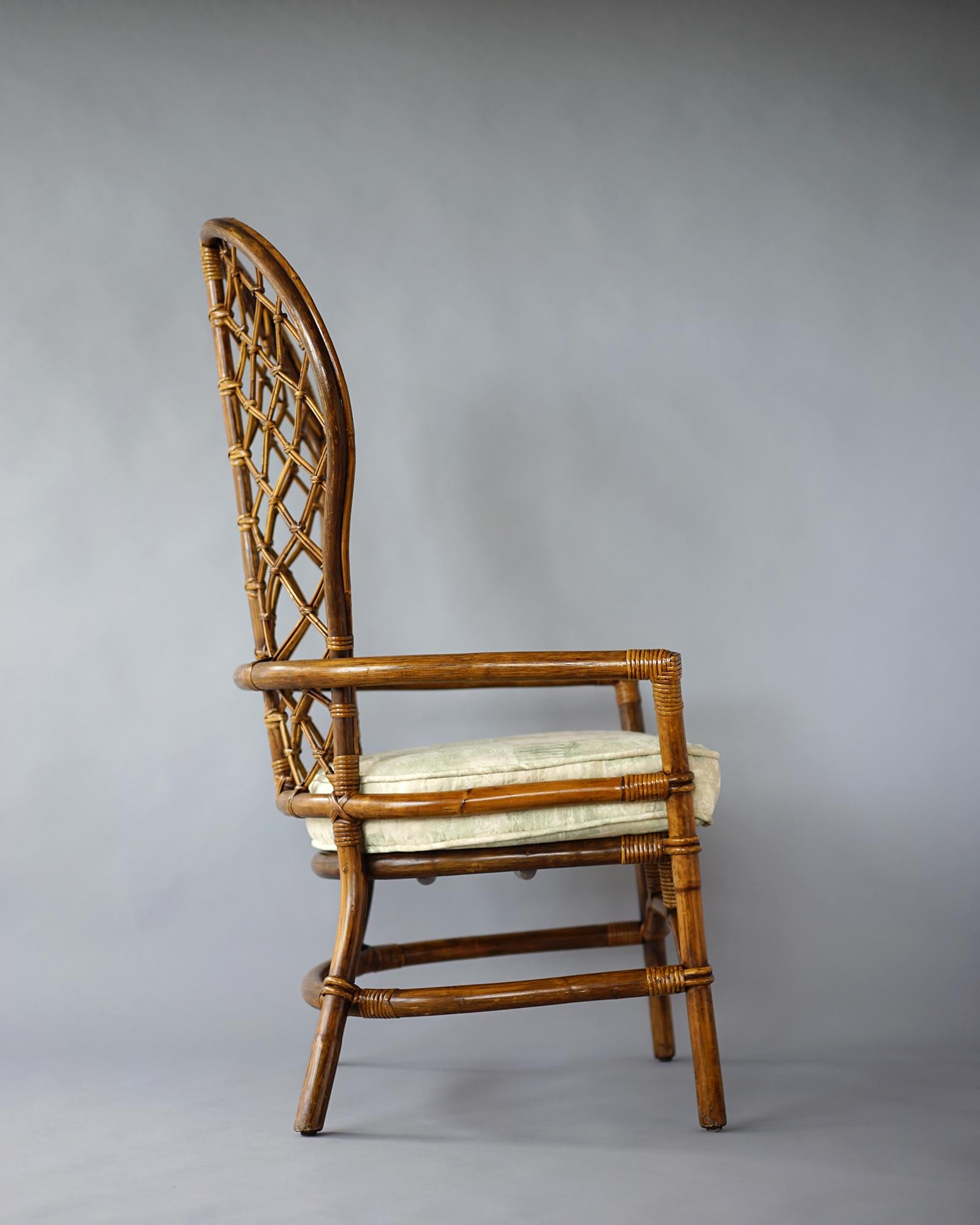 American Rattan Wingback Chair