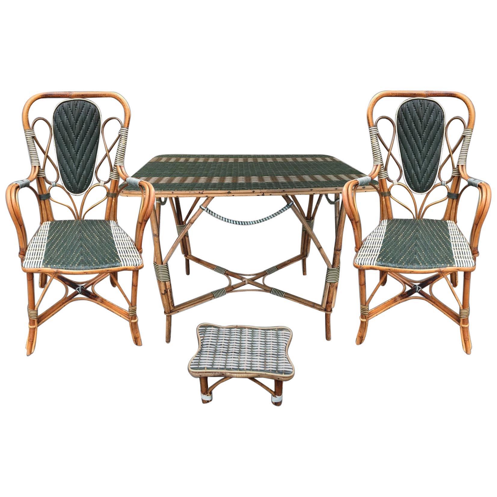 Rattan Winter Garden Set, France, circa 1920