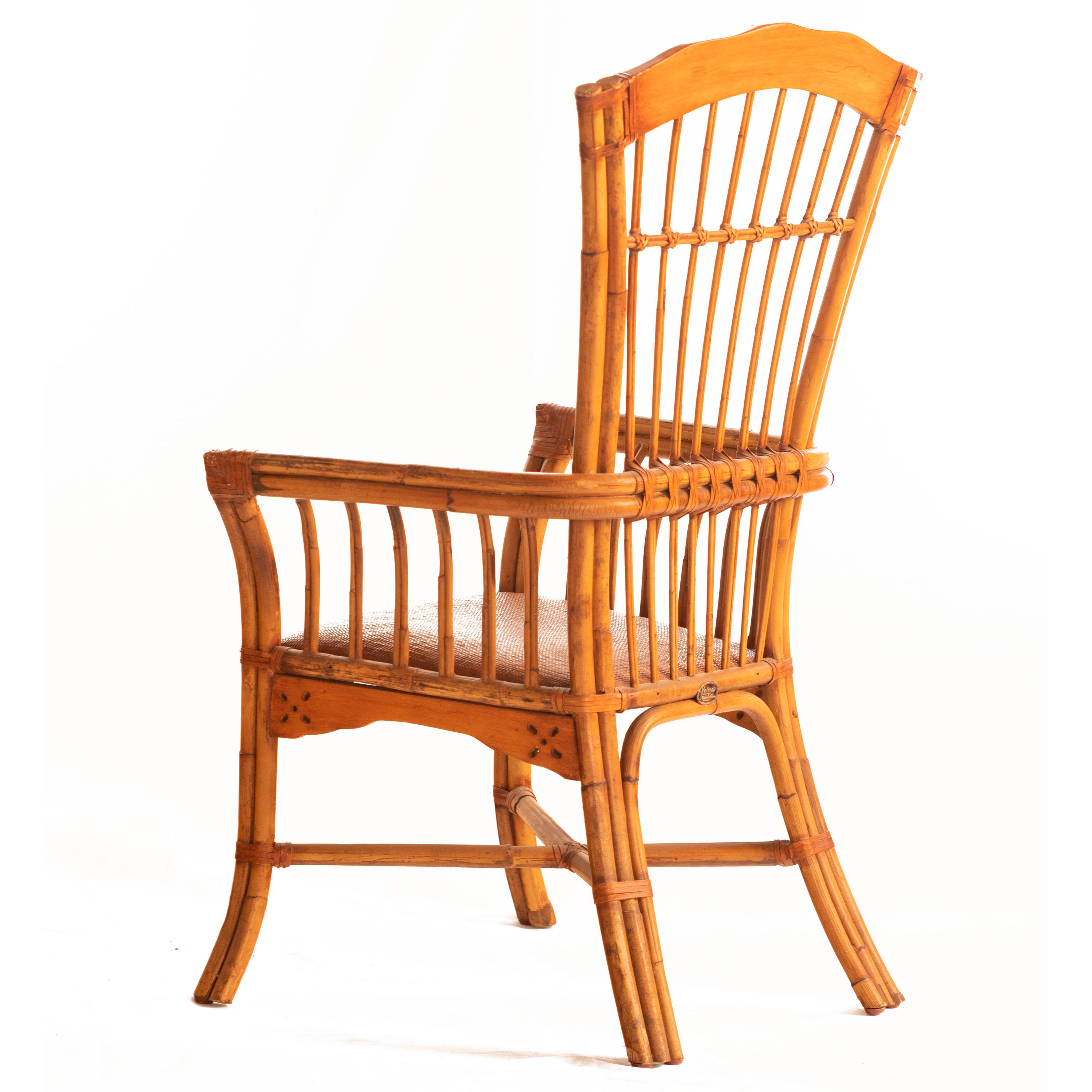 Chinese Export Rattan Woven Cane Handmade Seat Armchair Kalma Modern Confortable Furniture For Sale