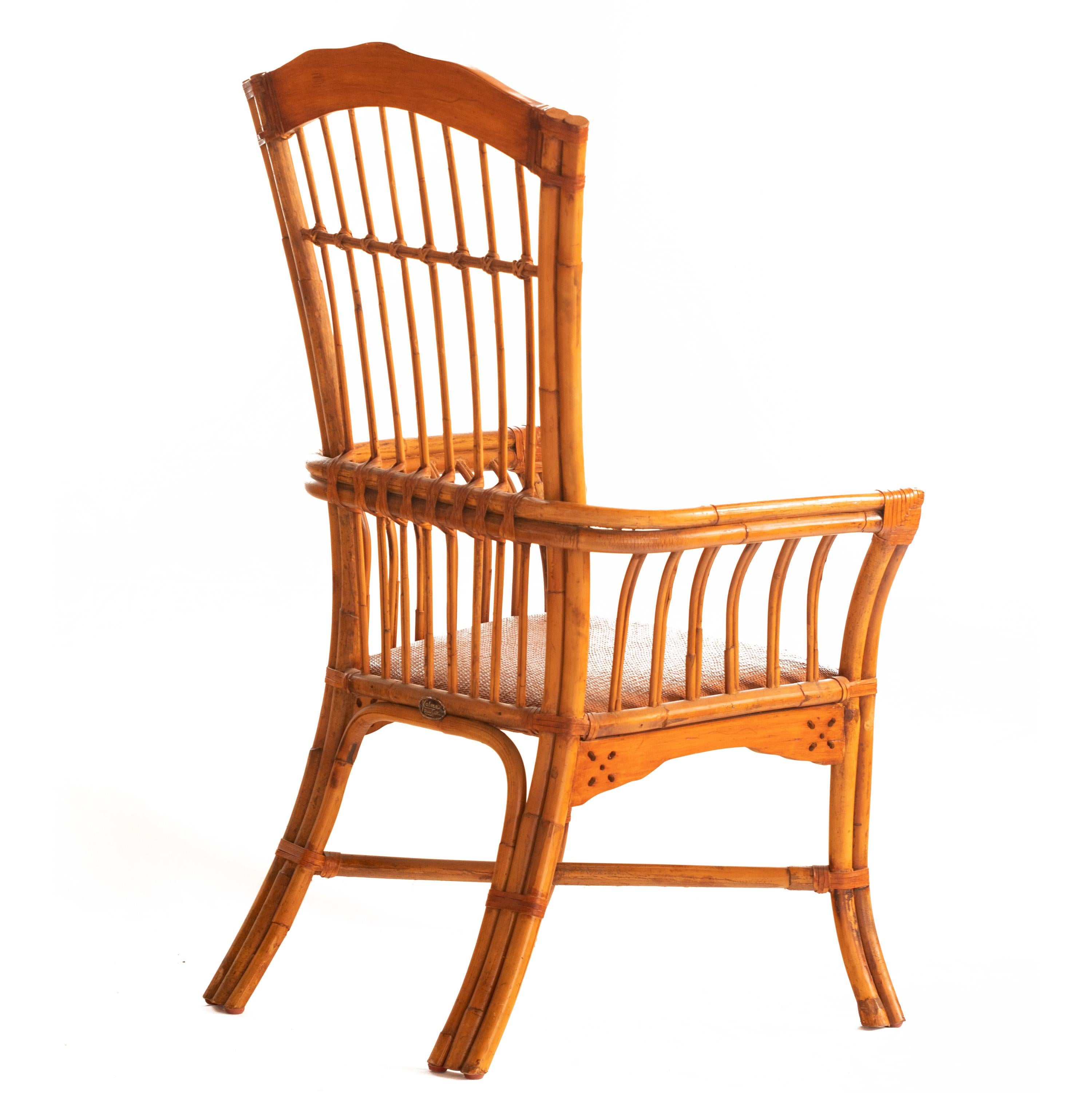 Hand-Carved Rattan Woven Cane Handmade Seat Armchair Kalma Modern Confortable Furniture For Sale