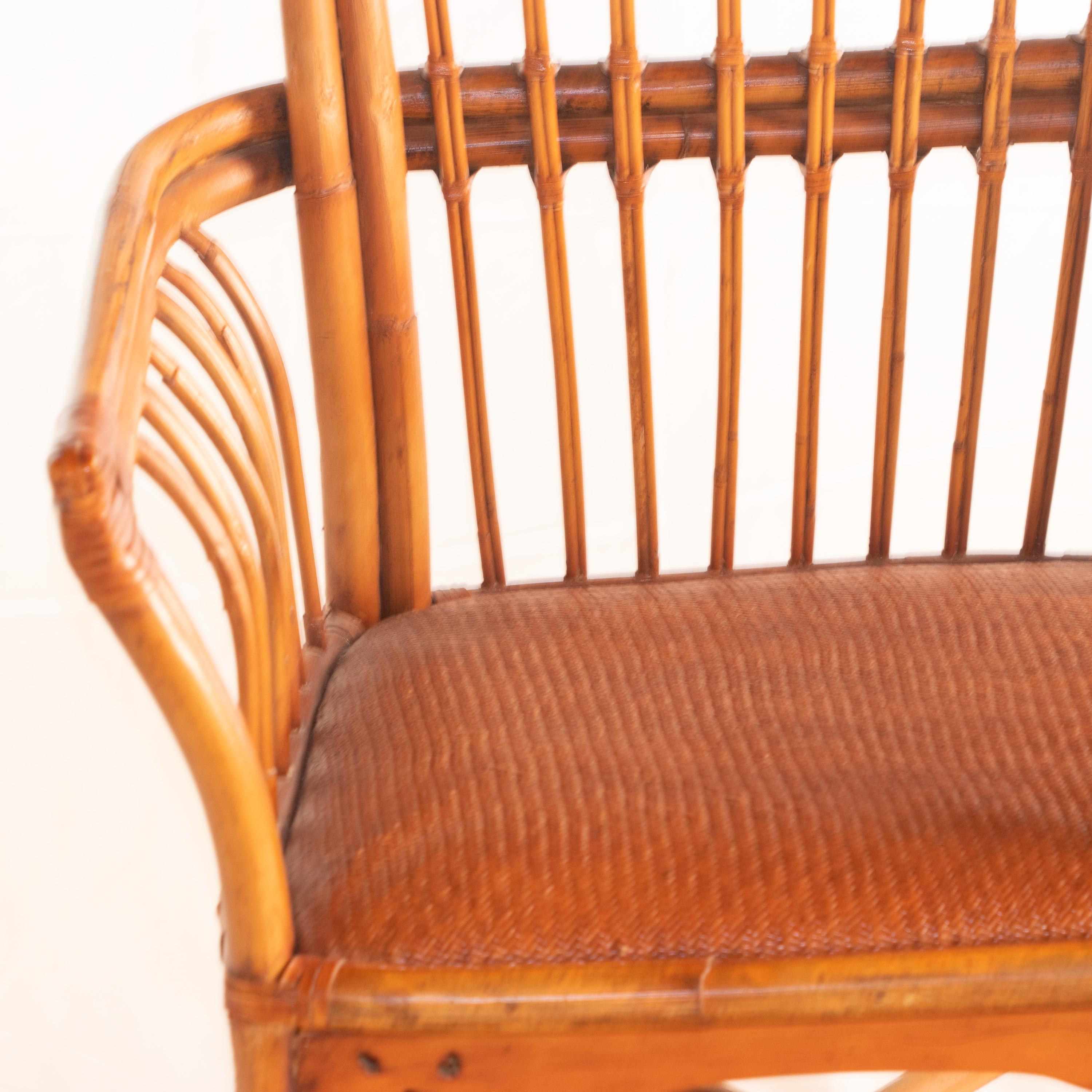 Wood Rattan Woven Cane Handmade Seat Armchair Kalma Modern Confortable Furniture For Sale