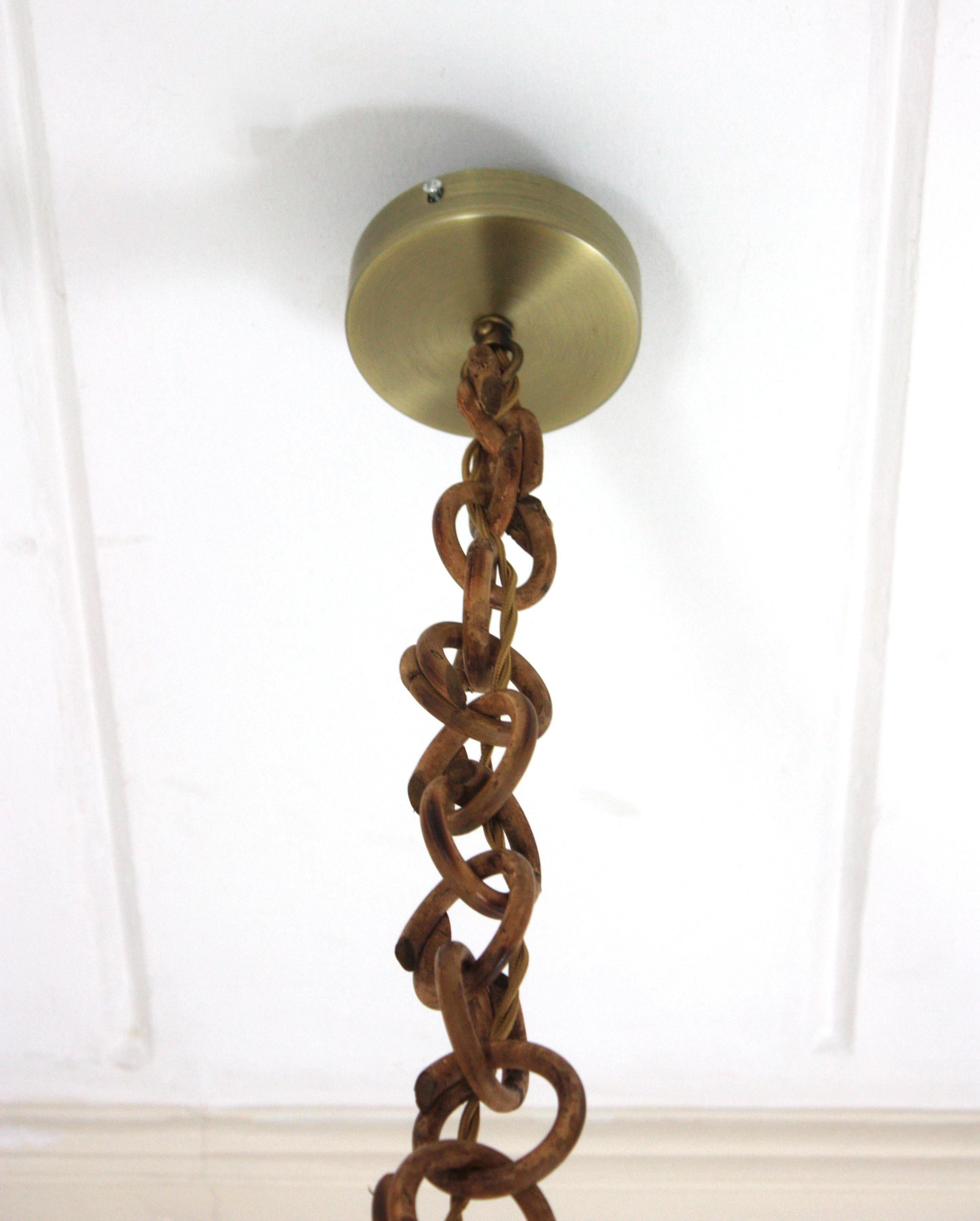 Rattan & Woven Wicker Pendant Light or Lantern, 1960s 12