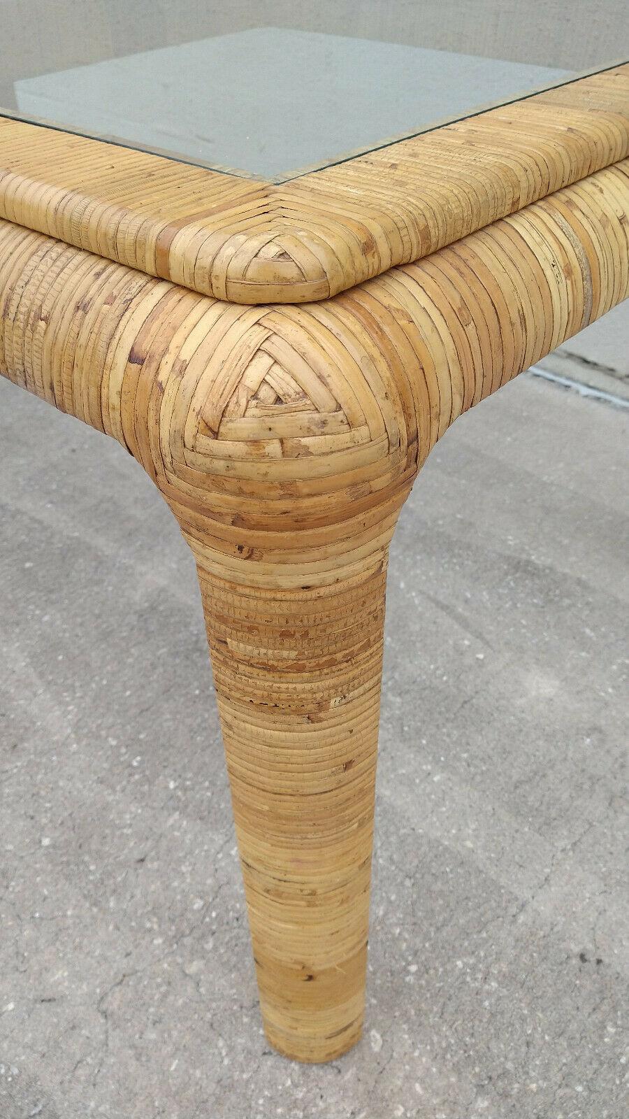 rattan wrapped table
