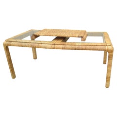 Mesa de Comedor en Cascada de Ratán con Hoja Extensible, Asientos de 6 a 8