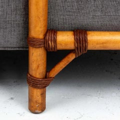 Rattan Wrapped Maple Chaise Lounge