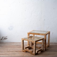 Rattan-Wrapped Nesting Tables Attributed to Bielecky Brothers, c.1970
