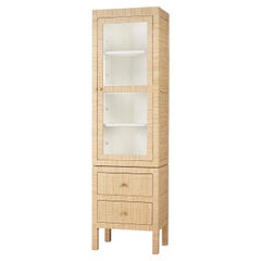 Rattan Wrapped Tall Cabinet