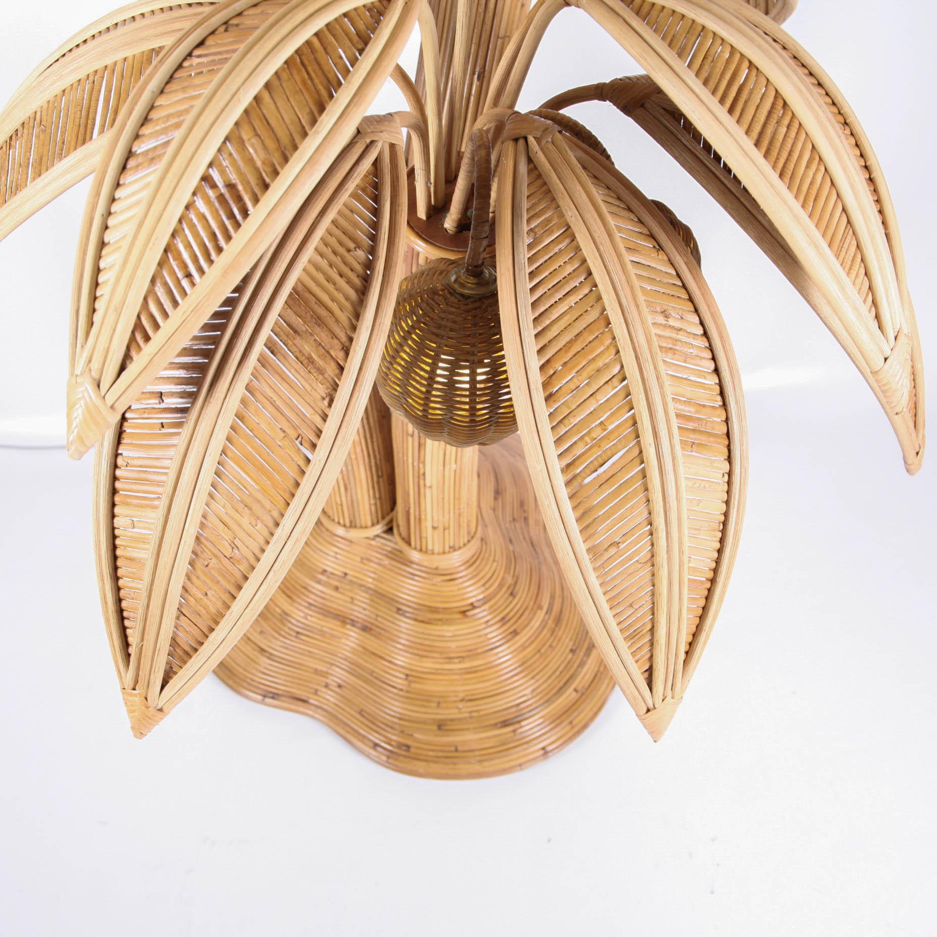 European Rattan XXL Coconut Tree / palm tree Floor Lamp