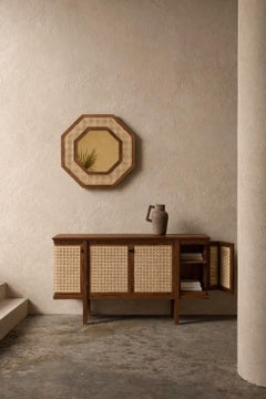 Rattanttan Anrichte/ Nussbaum, Rattantüren /Von Sin-Ca