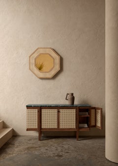 Rattanttan Anrichte/ Nussbaum, Rattantüren, Marmorplatte/ von Sin-Ca