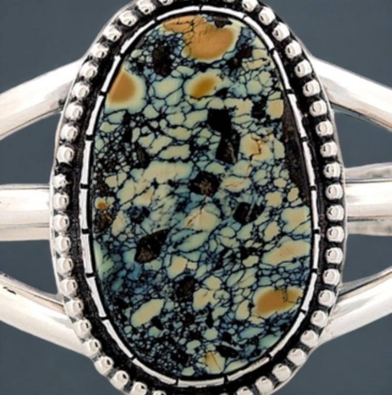 Artisan Rattlesnake Creek Cuff Bracelet: A Turquoise & Silver Southwestern Treasure