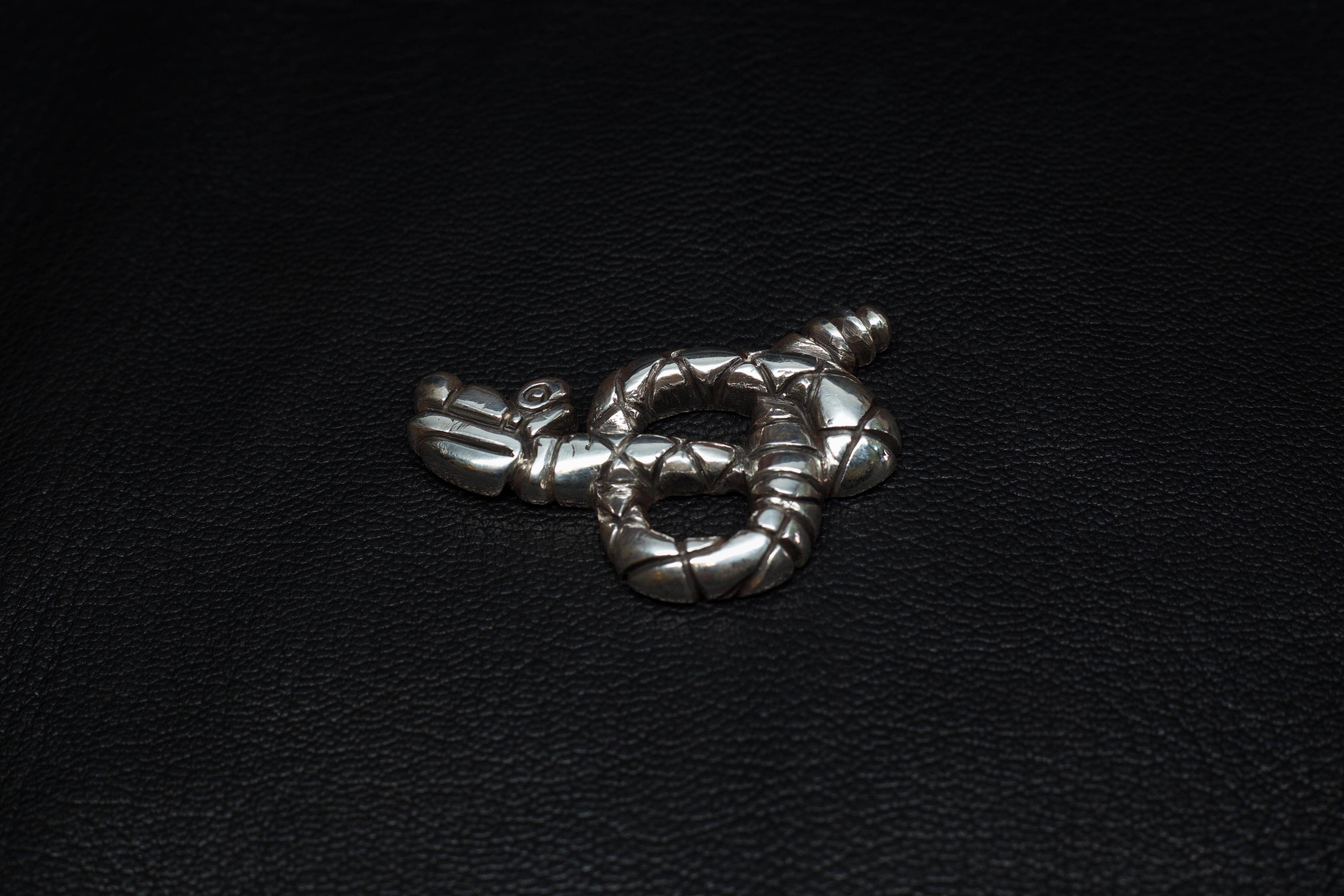 Rattlesnake (Sterling Silver Pendant) by Ken Fury In New Condition For Sale In Queens, NY