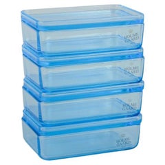 Rauff & Møldrup for Holmegaard. Set of four small Thurø storage boxes in glass