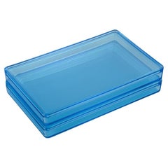 Rauff & Møldrup for Holmegaard. Two large Thurø storage boxes in blue glass