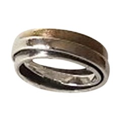 Rauff Ring in Sterling Silver with Detail of Satin Finished Gold
