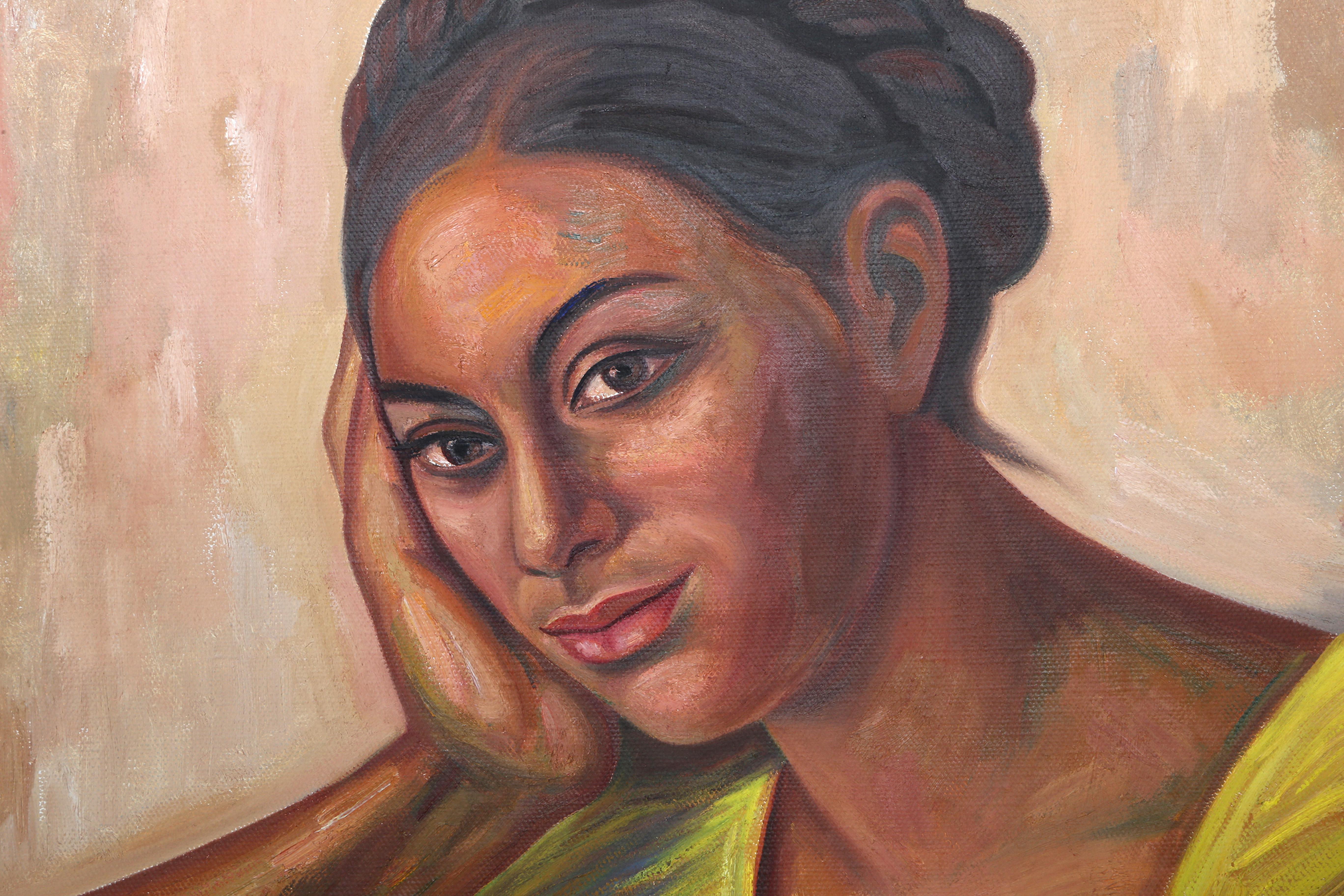 Femme de Juchitan - Painting de Raul Anguiano