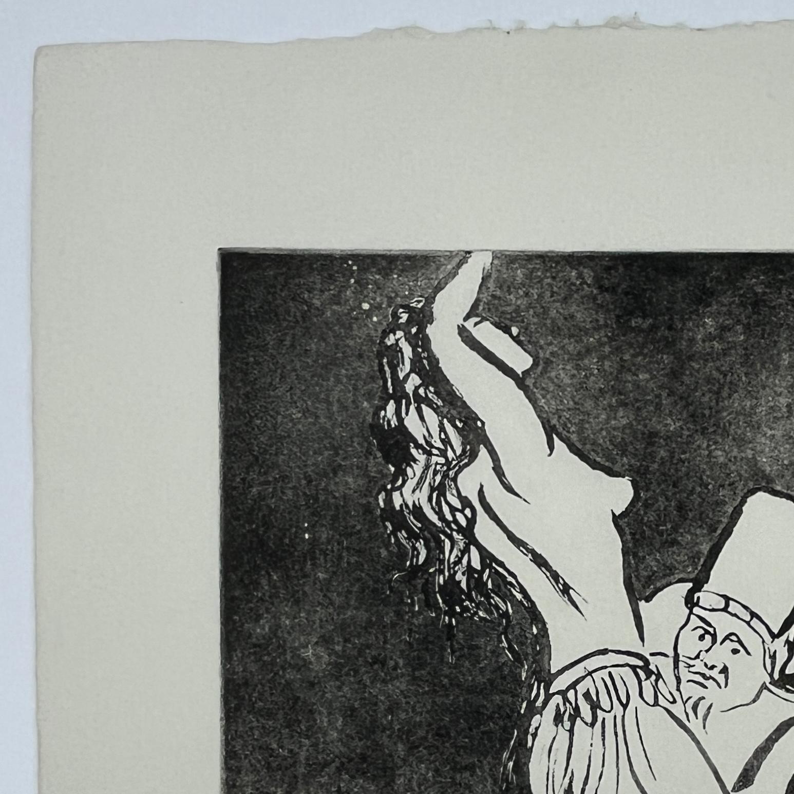 Stampa d'arte originale firmata in edizione limitata messicana all'acquatinta 19x15 pollici 3