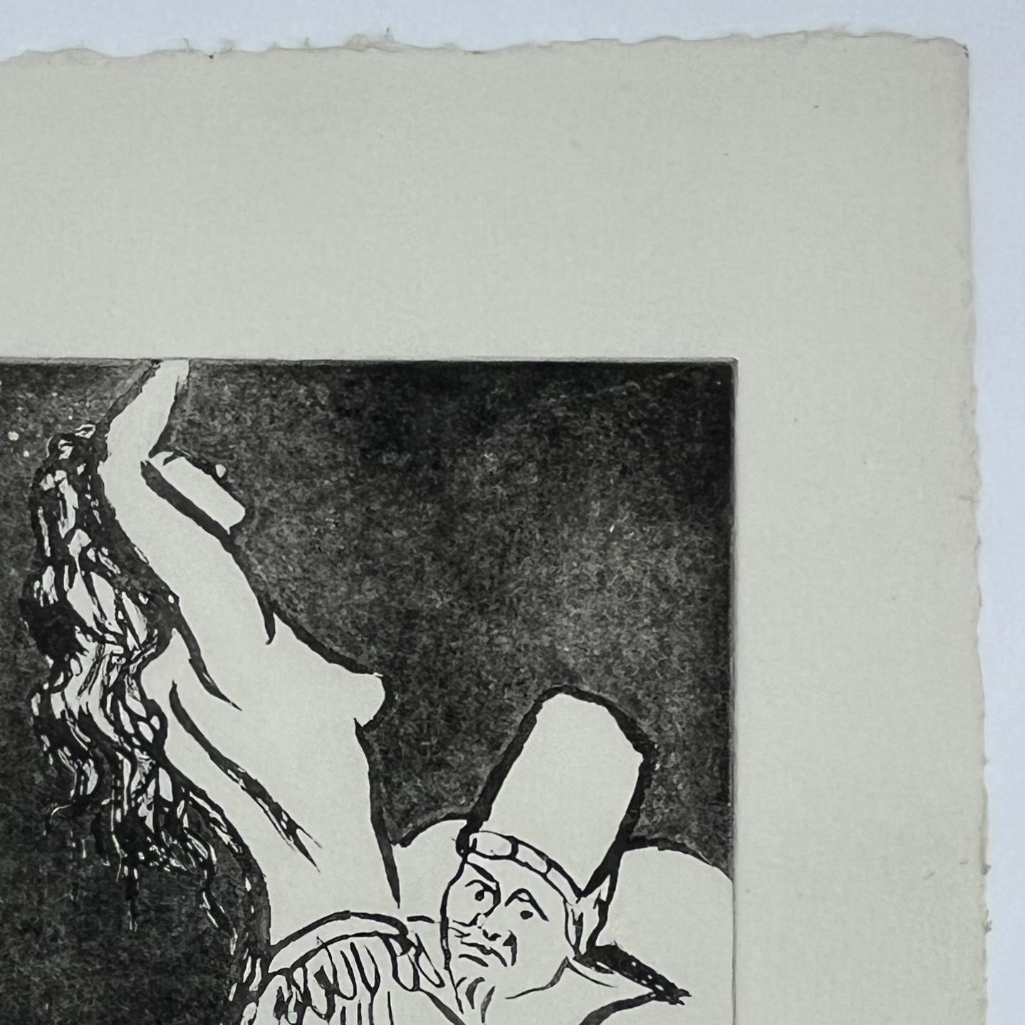 Stampa d'arte originale firmata in edizione limitata messicana all'acquatinta 19x15 pollici 4