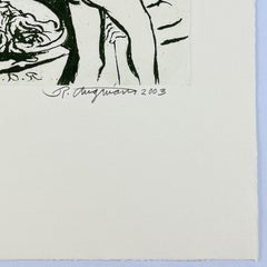 "Salome" 2003 last Mexican Muralist signed original engraving print aquatint
