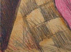 "Muchacha de Cuetzalan", 1973, litografia di Raul Anguiano