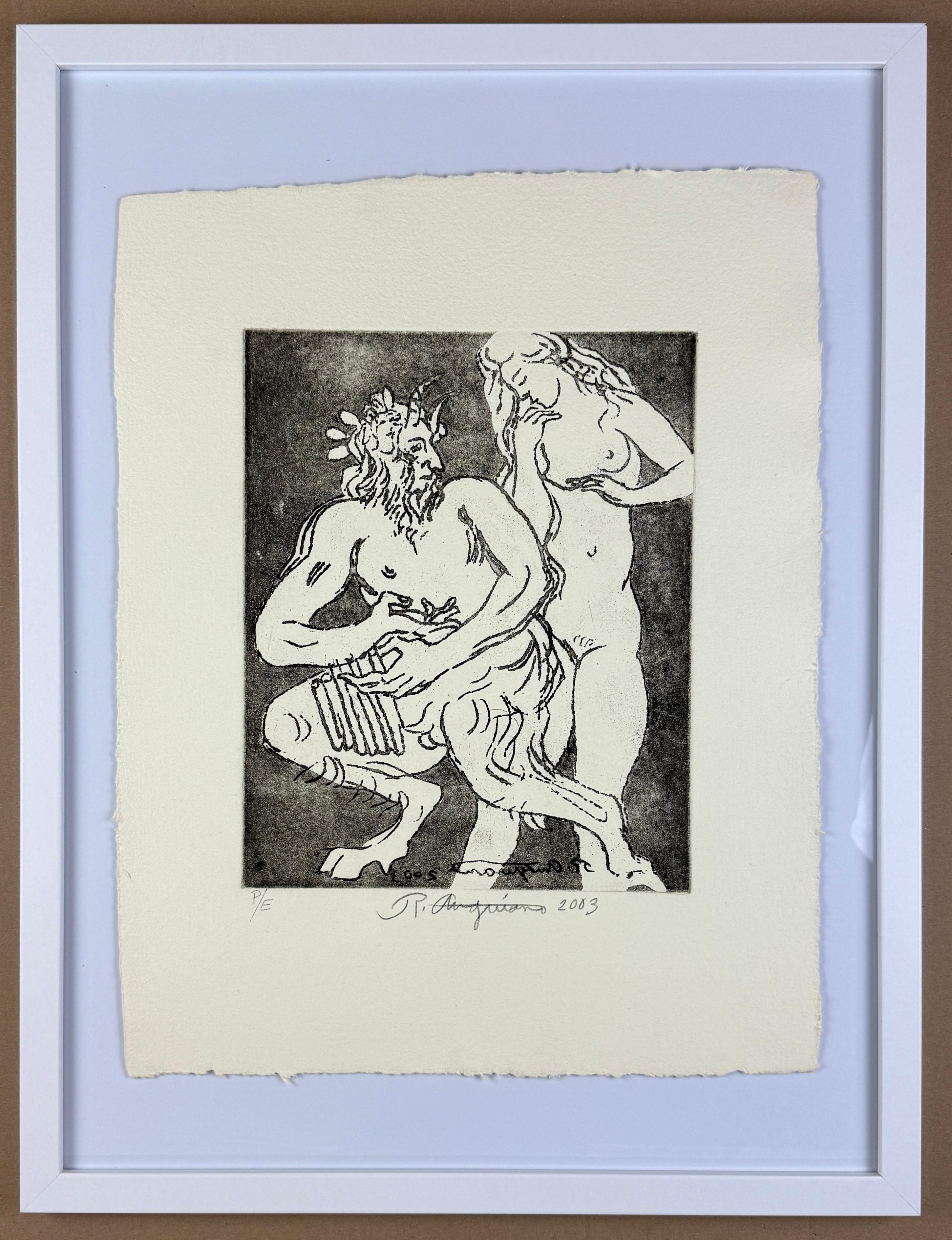 "Ninfa e Fauno" 2003 Ultimo artista muralista messicano Prova originale di prima stampa