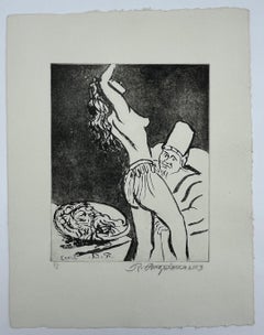 "Salome" 2003 last Mexican Muralist artist original first print proof engraving