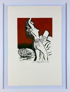 "Salome" 2003 last Mexican Muralist signed original engraving print aquatint
