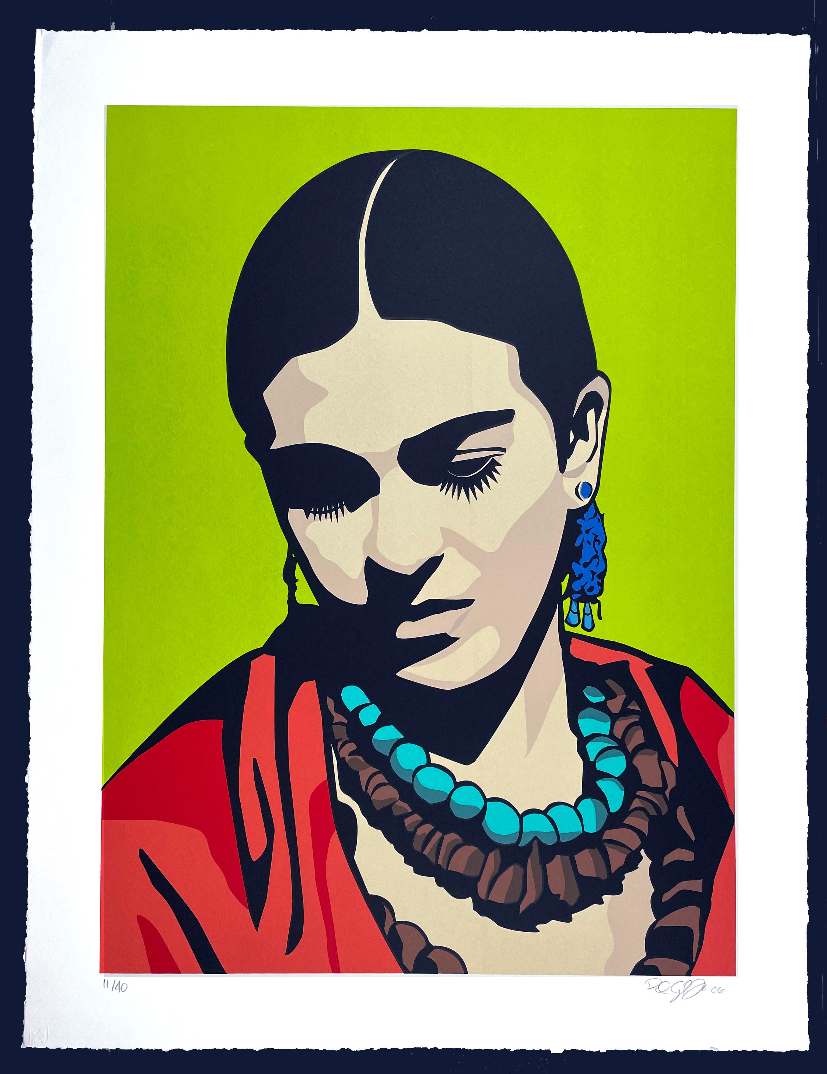Young Frida (green) - Print by Raul Caracoza