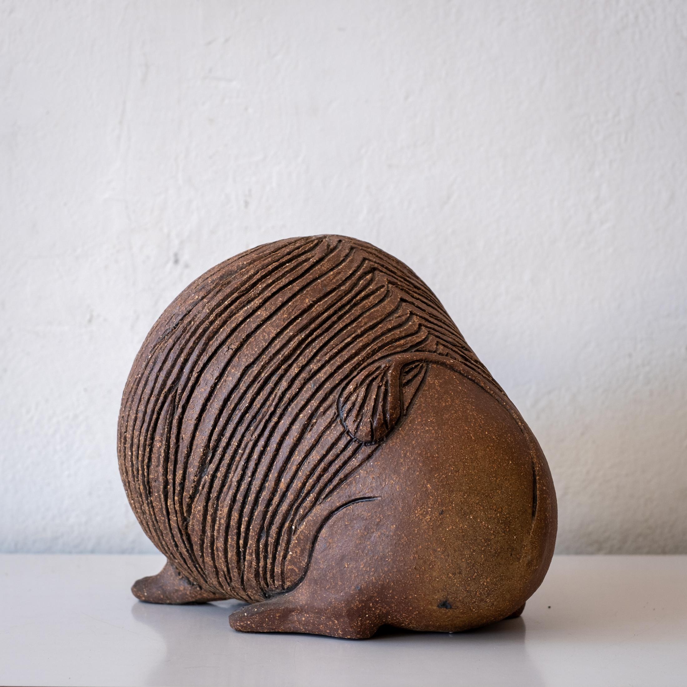Raul Coronel Ceramic Lion Sculpture, 1960s 4