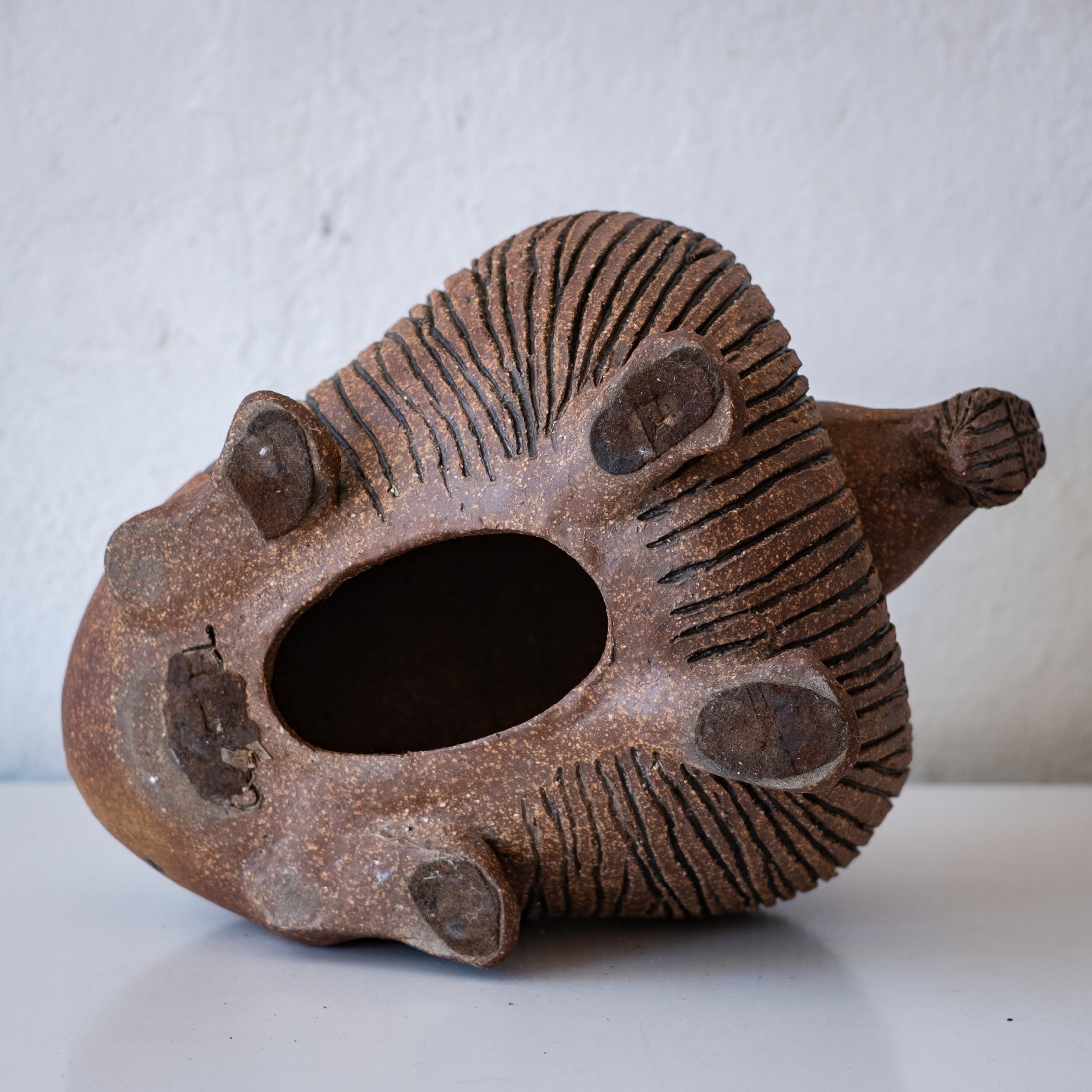 Raul Coronel Ceramic Lion Sculpture, 1960s 7