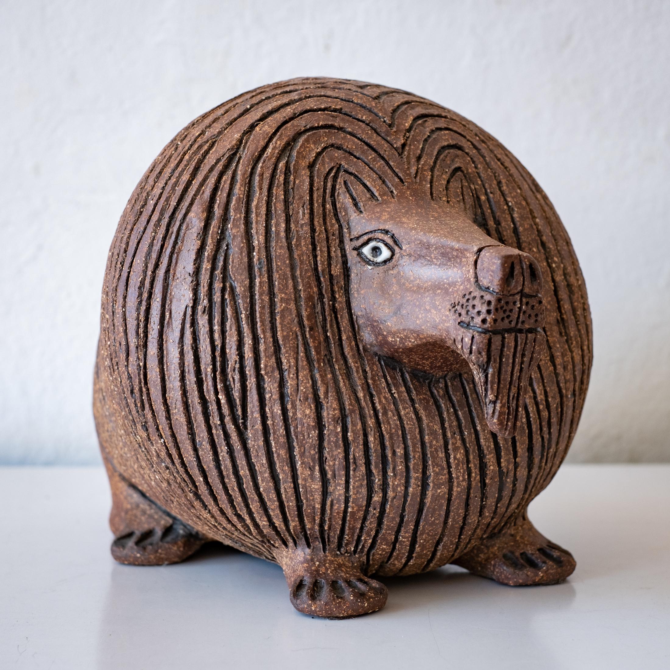 Mid-Century Modern Raul Coronel Ceramic Lion Sculpture, 1960s