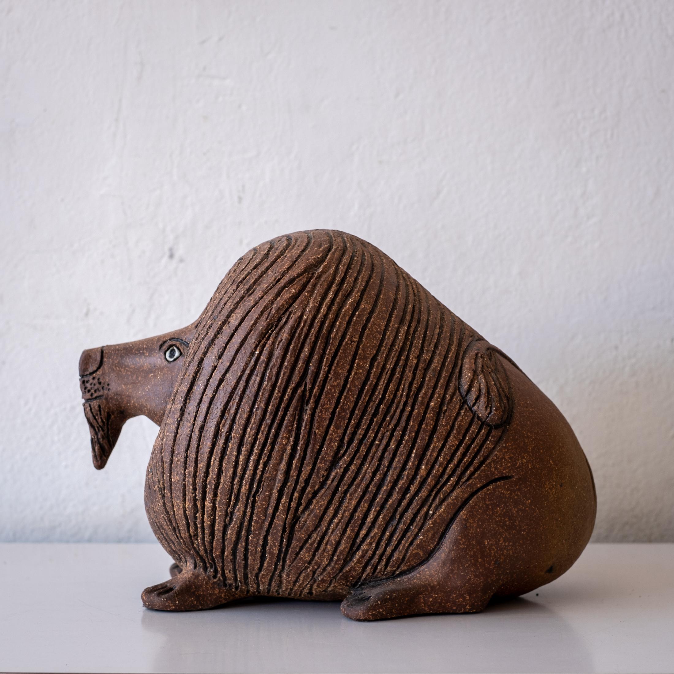 American Raul Coronel Ceramic Lion Sculpture, 1960s