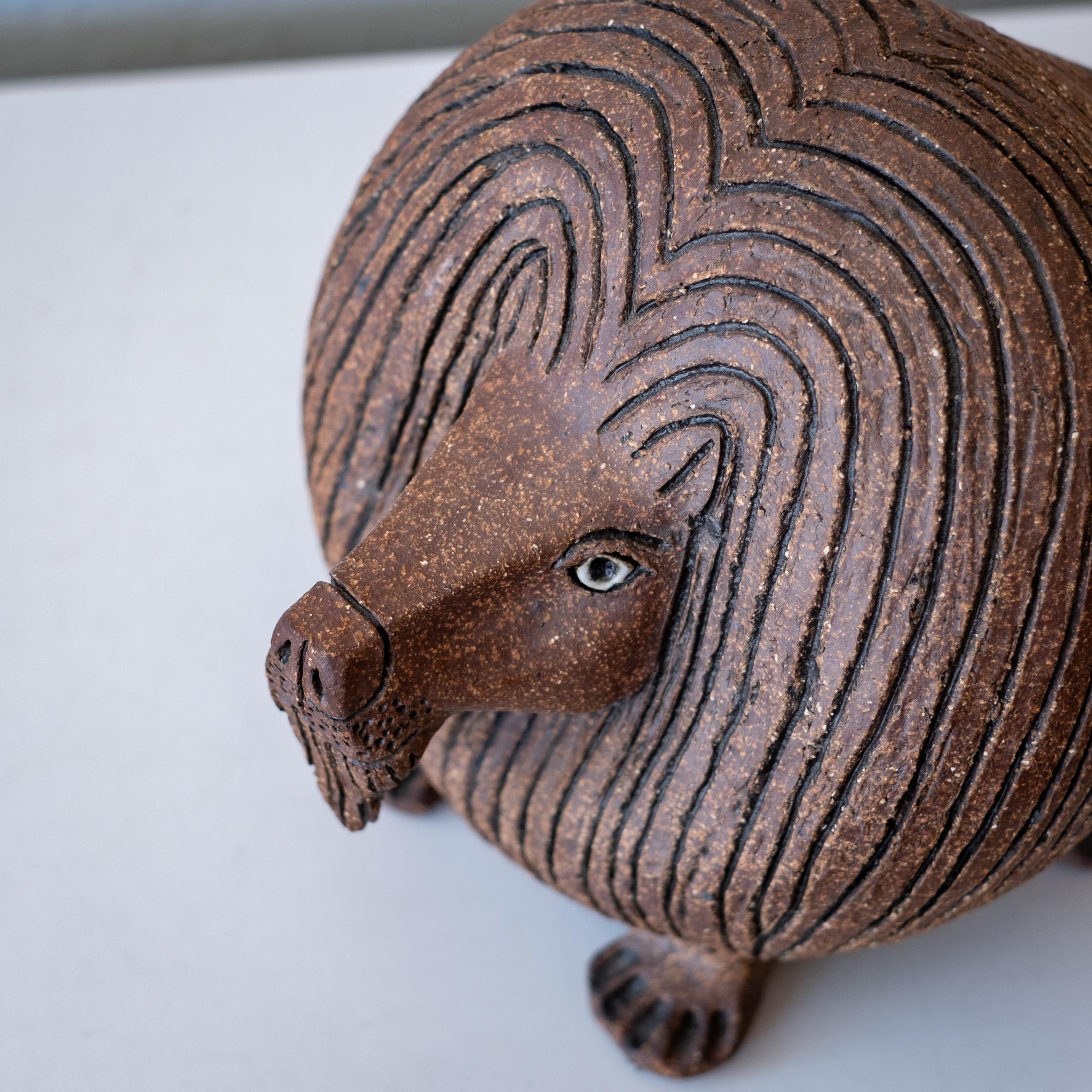 Raul Coronel Ceramic Lion Sculpture, 1960s In Good Condition In San Diego, CA