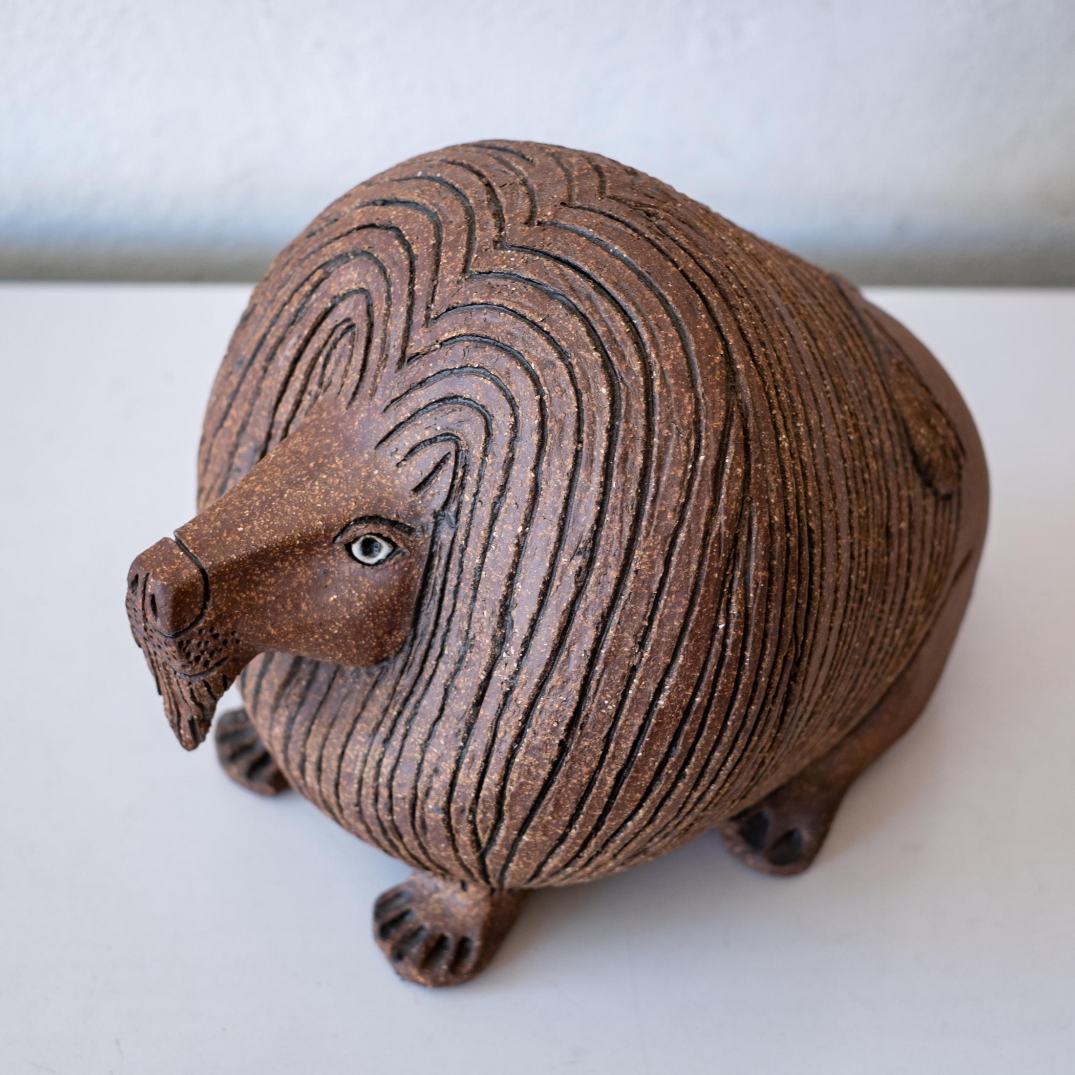 Mid-20th Century Raul Coronel Ceramic Lion Sculpture, 1960s