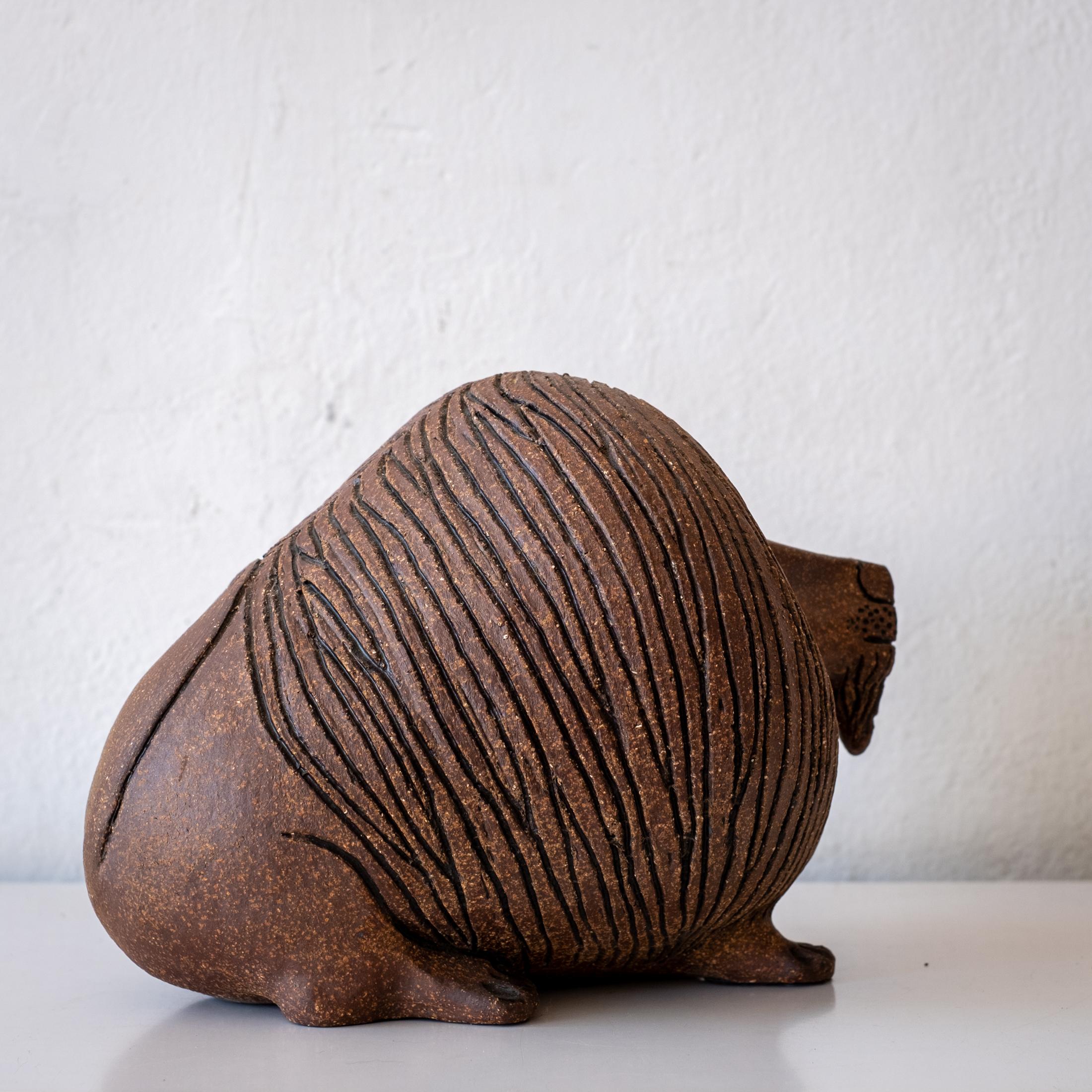 Raul Coronel Ceramic Lion Sculpture, 1960s 2