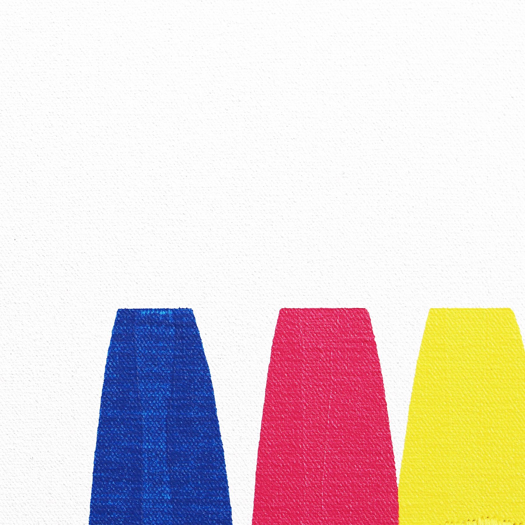 Fils I Colors DCXXVIII - Œuvre abstraite et vibrante en techniques mixtes colorées sur toile - Contemporain Painting par Raul de la Torre