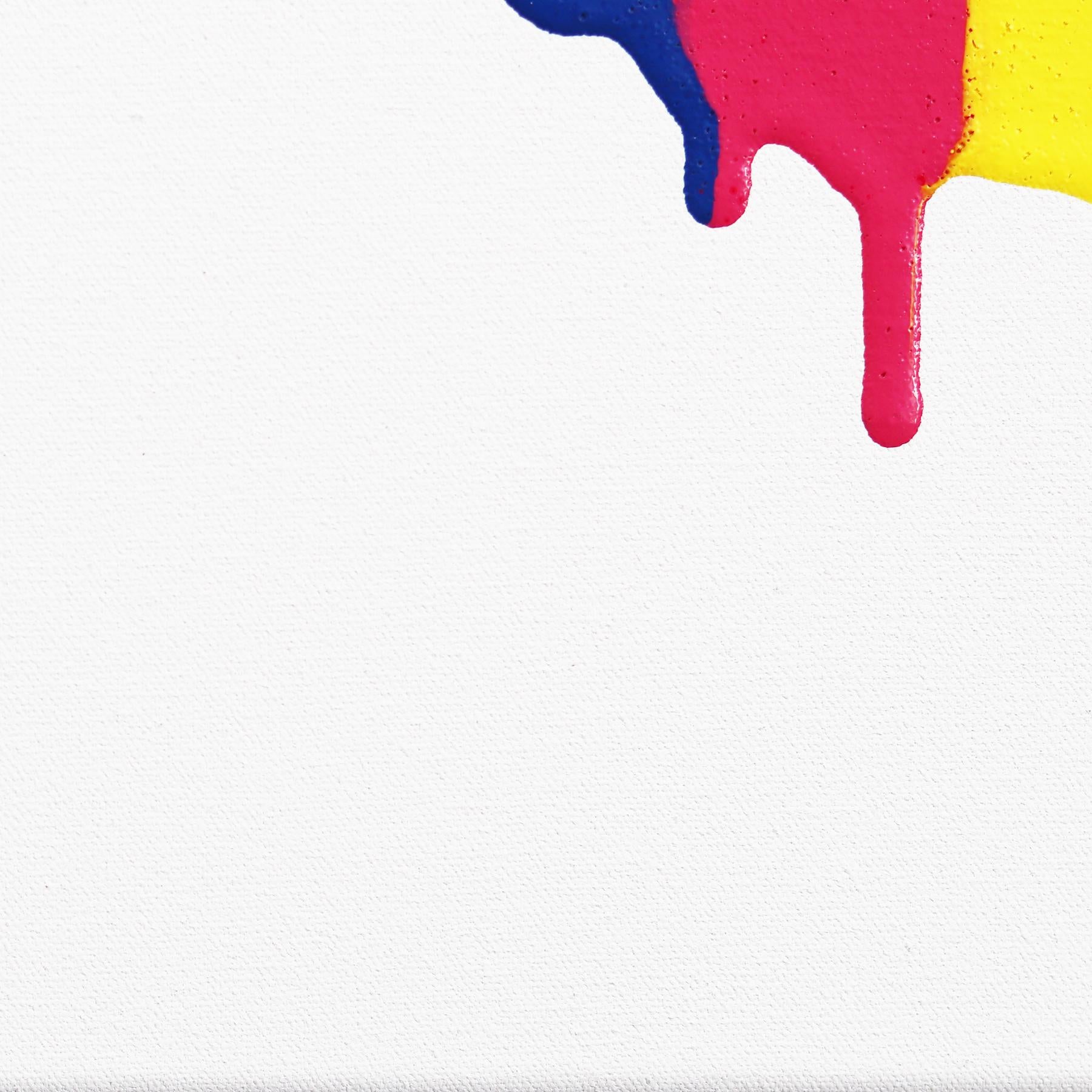 Fils I Colors DCXXVIII - Œuvre abstraite et vibrante en techniques mixtes colorées sur toile en vente 2
