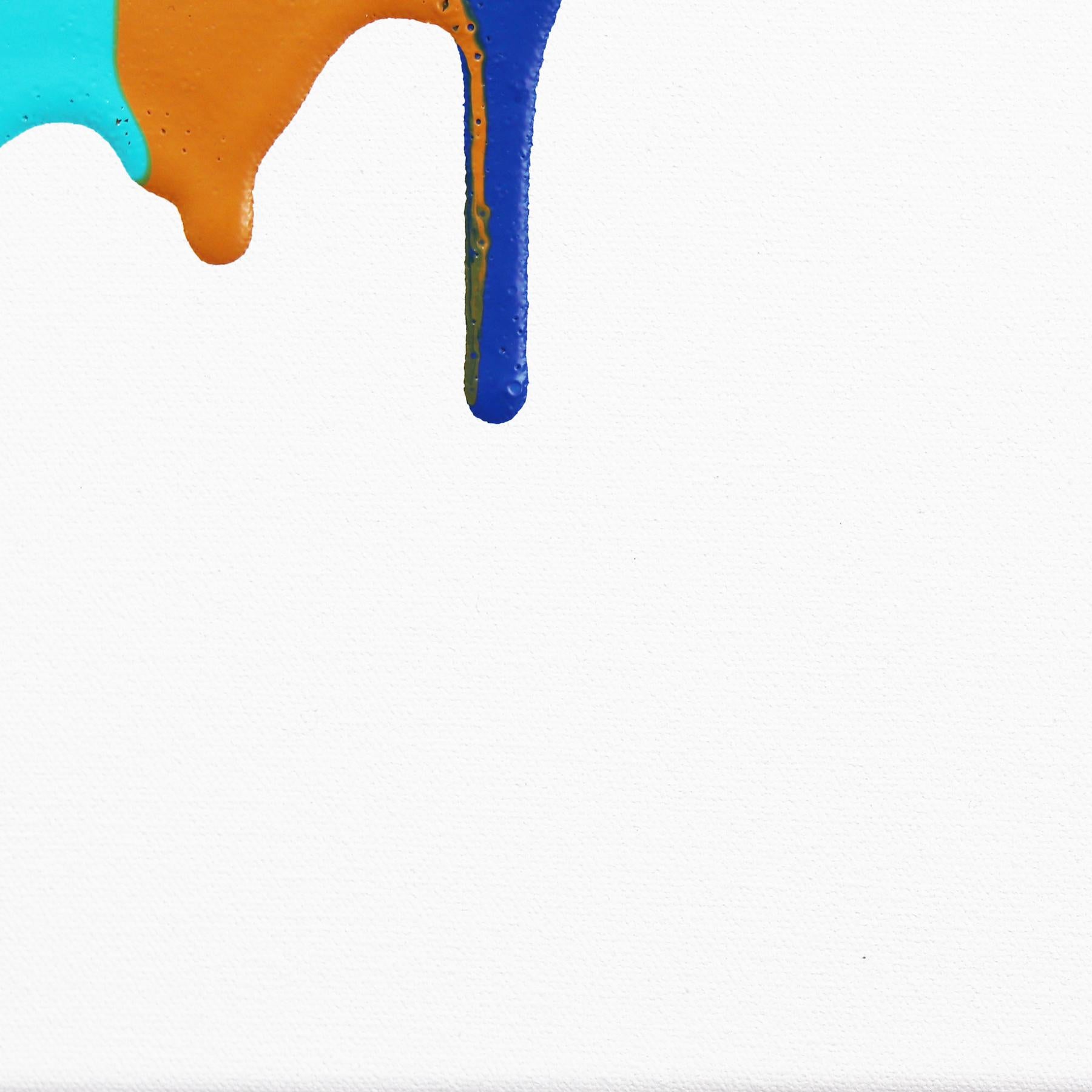 Fils I Colors DCXXVIII - Œuvre abstraite et vibrante en techniques mixtes colorées sur toile en vente 3