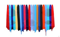 Fils I Colors DCXXVIII – farbenfrohes, abstraktes, lebhaftes, lebhaftes Kunstwerk in Mischtechnik auf Leinwand, DCXXVIII