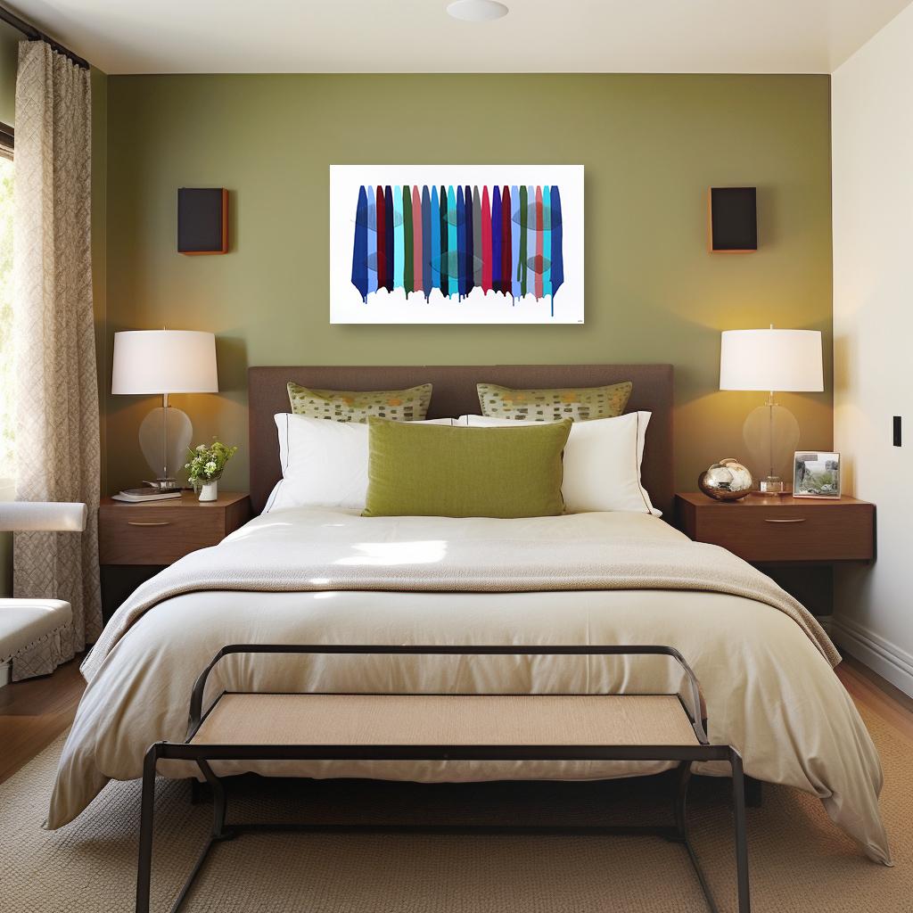 Fils I Colors DXC - Œuvre d'art sur toile abstraite en techniques mixtes colorées en vente 1