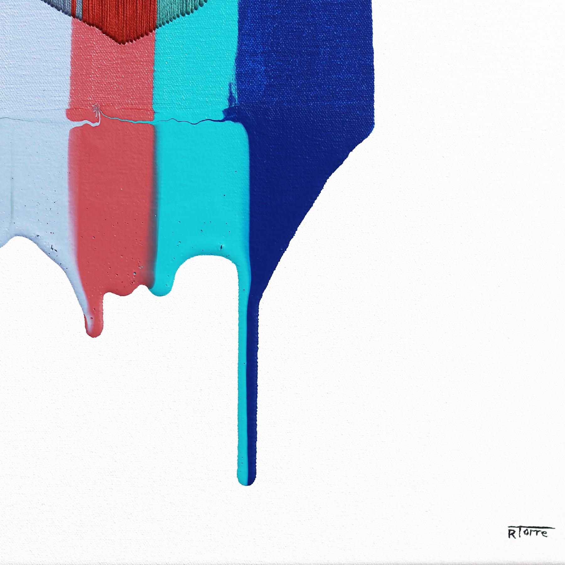 Fils I Colors DXC - Œuvre d'art sur toile abstraite en techniques mixtes colorées en vente 3